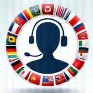 Illustration: Various national flags around a support icon, representing TollGo's multilingual customer service